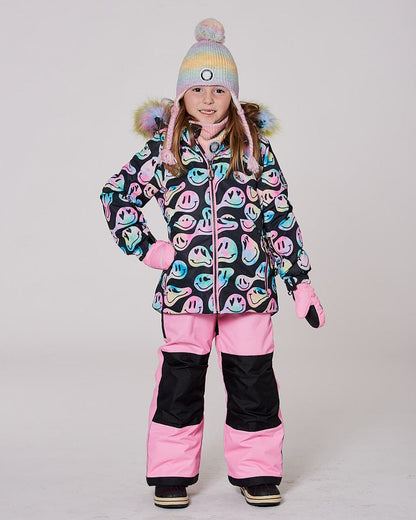 Two-Piece Play Snowsuit With Printed Jacket Pink