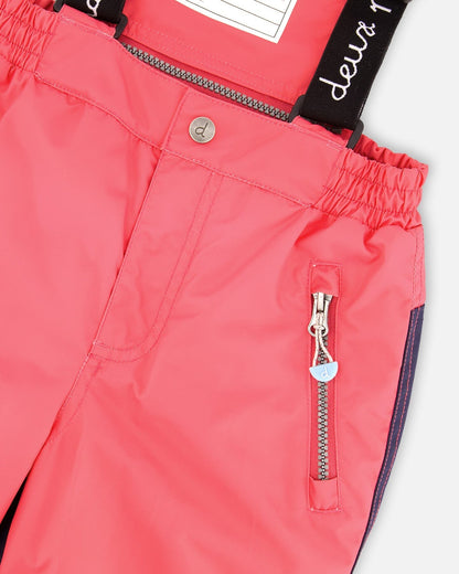 Two-Piece Play Snowsuit With Printed Jacket Flash Coral