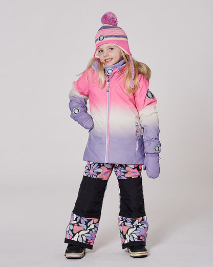 Two-Piece Play Snowsuit Black Retro Flower Print