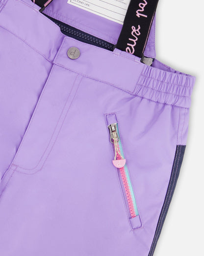 Two-Piece Play Snowsuit With Printed Colorblocked Jacket Lavender