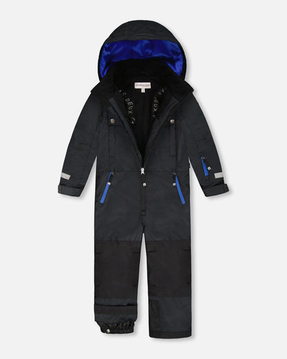 Solid One-Piece Teknik Snowsuit Black
