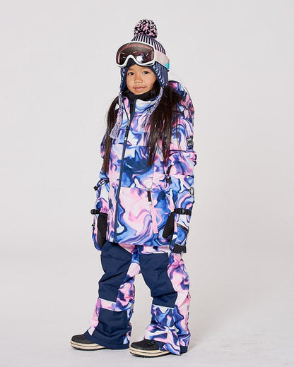 Two-Piece Teknik Snowsuit Pink And Blue Marble