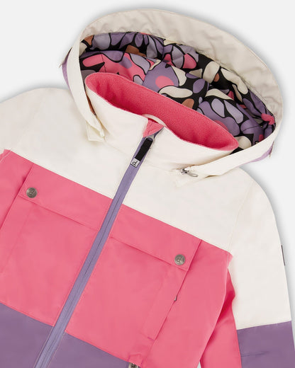 Two-Piece Teknik Snowsuit Black Retro Flower Print