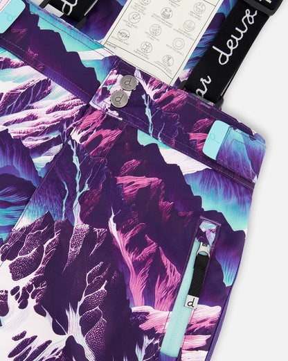 Two-Piece Teknik Snowsuit Purple Mountain Print