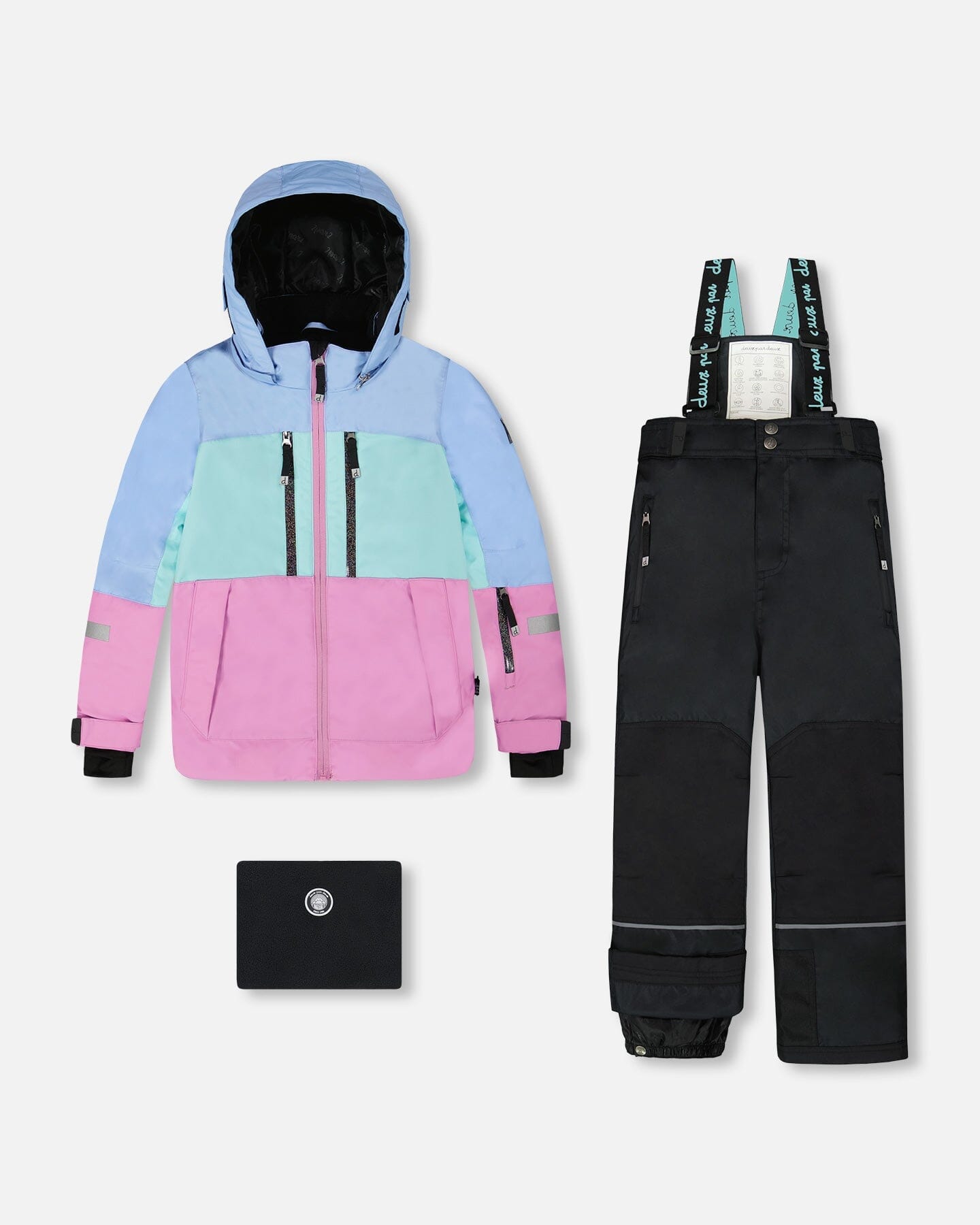 Two-Piece Teknik Snowsuit With Colorblocked Jacket And Solid Pant Black