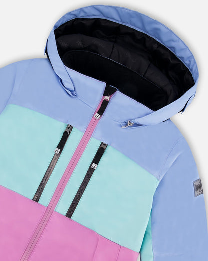 Two-Piece Teknik Snowsuit With Colorblocked Jacket And Solid Pant Black