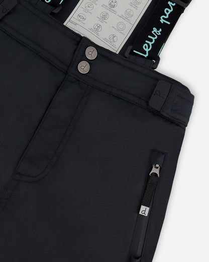 Two-Piece Teknik Snowsuit With Colorblocked Jacket And Solid Pant Black