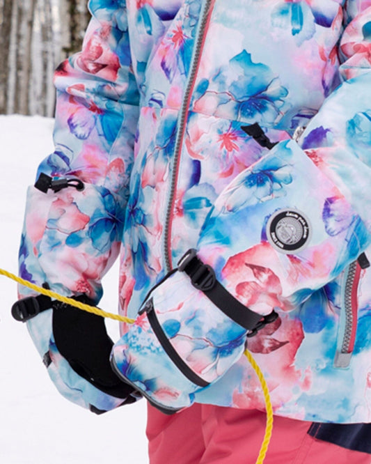 Winter Mittens Teknik Blue Flower Print