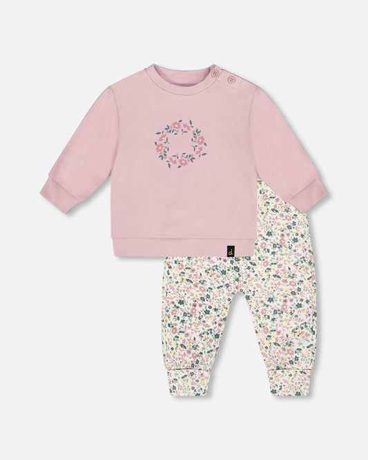Organic Cotton Evolutive Pant And Long Sleeve Top Set Neutral Purple