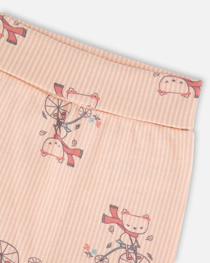 Organic Cotton Evolutive Pant Pink Cat Print