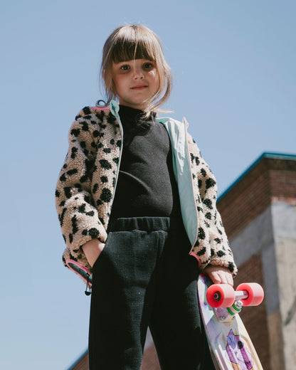 Reversible Mid-Season Sherpa Jacket Leopard