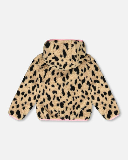 Reversible Mid-Season Sherpa Jacket Leopard