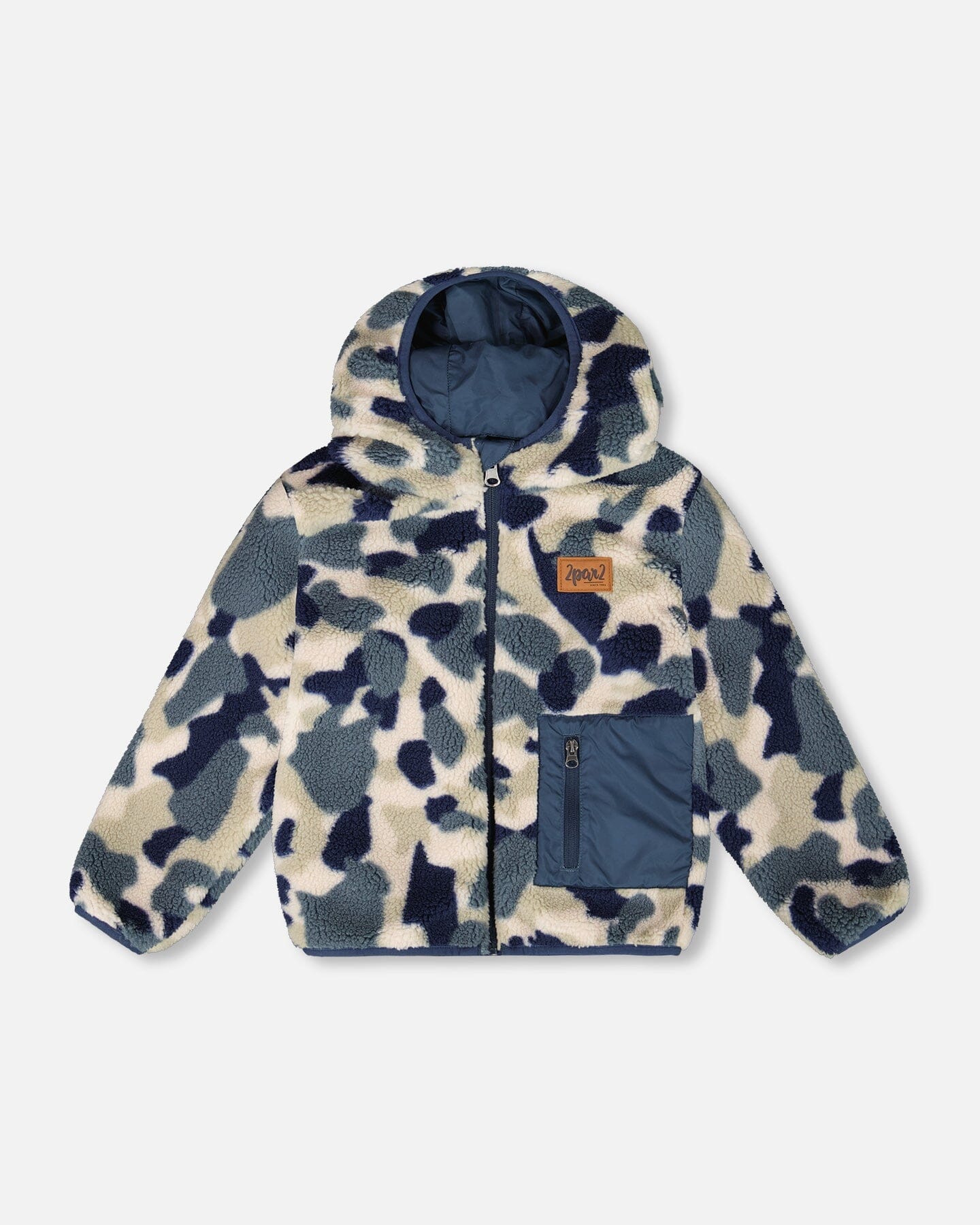 Reversible Mid-Season Sherpa Jacket Blue Camo