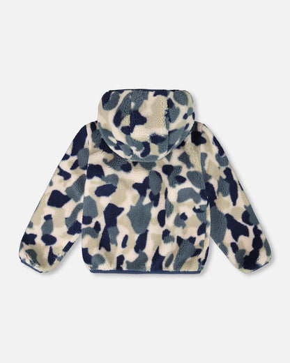 Reversible Mid-Season Sherpa Jacket Blue Camo