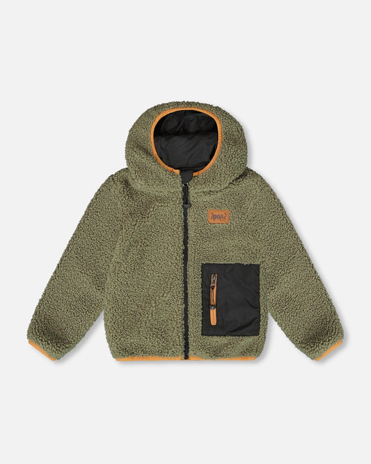 Reversible Mid-Season Sherpa Jacket Khaki