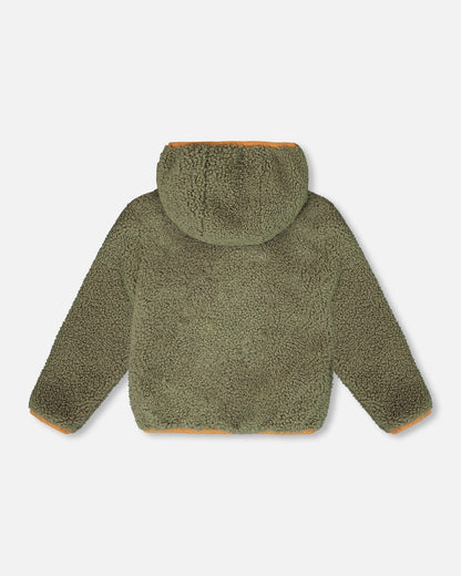 Reversible Mid-Season Sherpa Jacket Khaki
