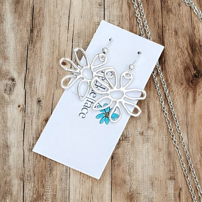 Abstract Flower Earrings – Lightweight Statement Hook Earrings