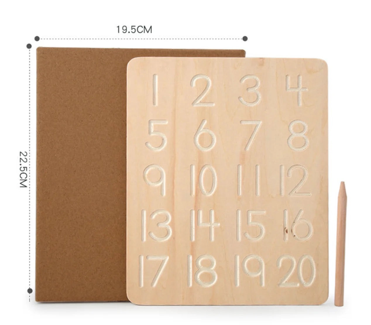 Wooden Alphabet & Number Tracing Board With Wooden Pen