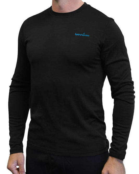 Men’s Merino Wool Long Sleeve Crew Neck Shirt – 190 GSM Performance Top