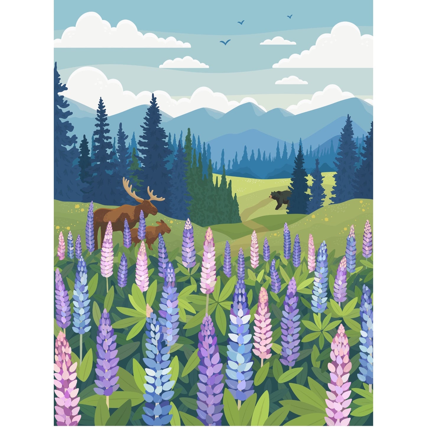 Lupines Meadow | Eco-Friendly 1000-Piece Puzzle for Adults | Designed in Canada by Diana Pinnell | Best Rated Finds