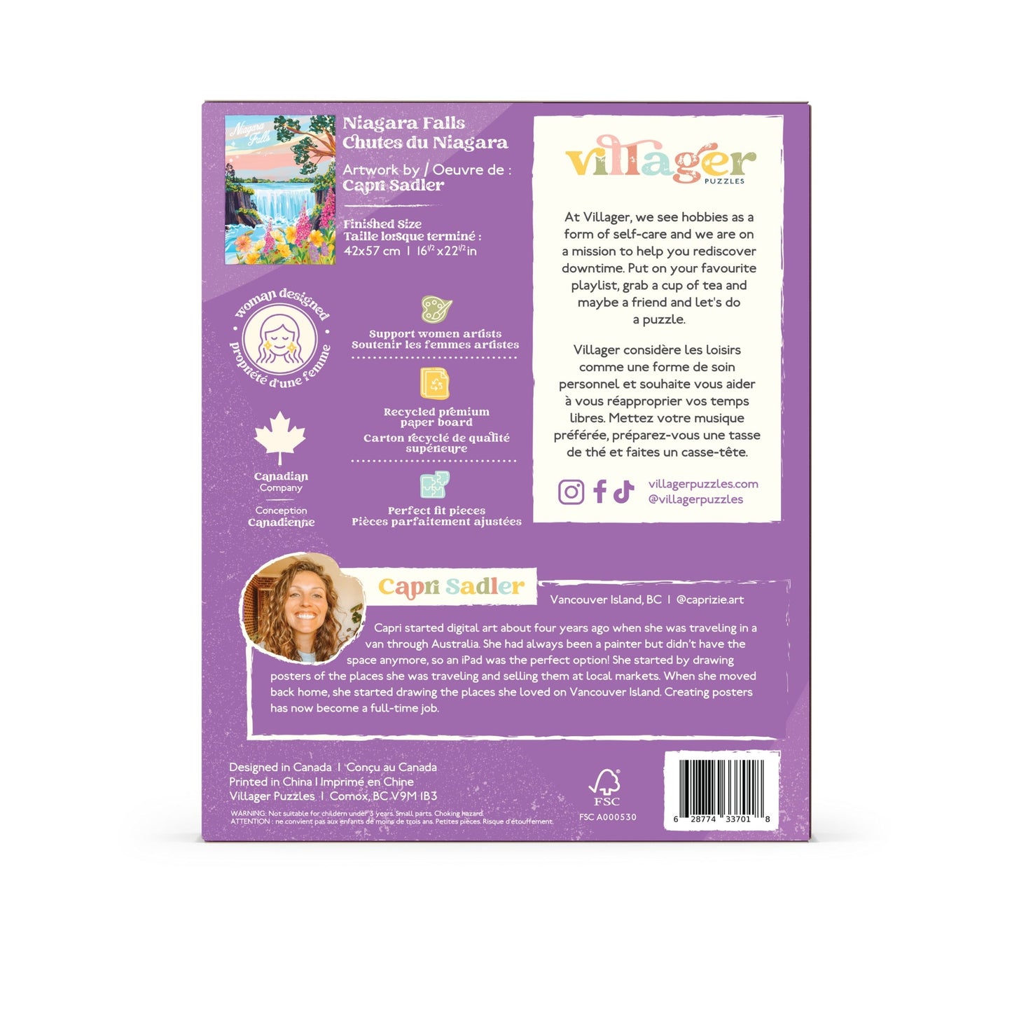 Niagara Falls | Eco-Friendly 500-Piece Puzzle for Adults | Designed in Canada by Capri Sadler | Best Rated Finds