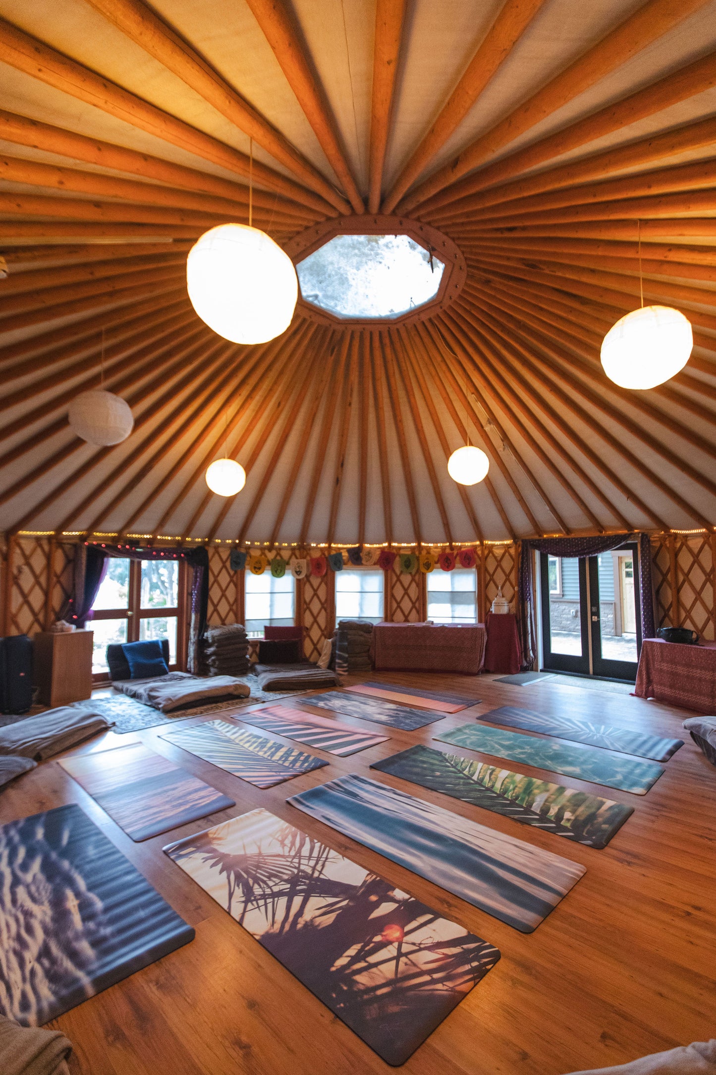 Sunset Palms – Non-Toxic Yoga & Pilates Mat – Art Design, Canada