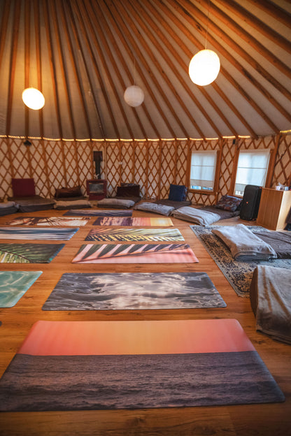 Sunrise Palms – Non-Toxic Yoga & Pilates Mat – Art Design, Canada