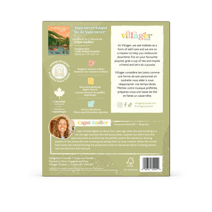 Vancouver Island | Eco-Friendly 1000-Piece Puzzle for Adults | Designed in Canada by Capri Sadler | Best Rated Finds