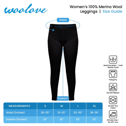 Women’s 190 GSM Merino Wool Thermal Leggings – Midweight Base Layer