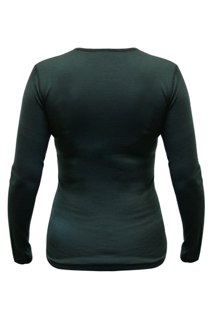 Women’s Merino Wool Long Sleeve Base Layer Crew – 190 GSM Performance Top