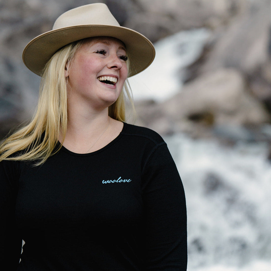 Women’s Merino Wool Long Sleeve Base Layer Crew – 190 GSM Performance Top