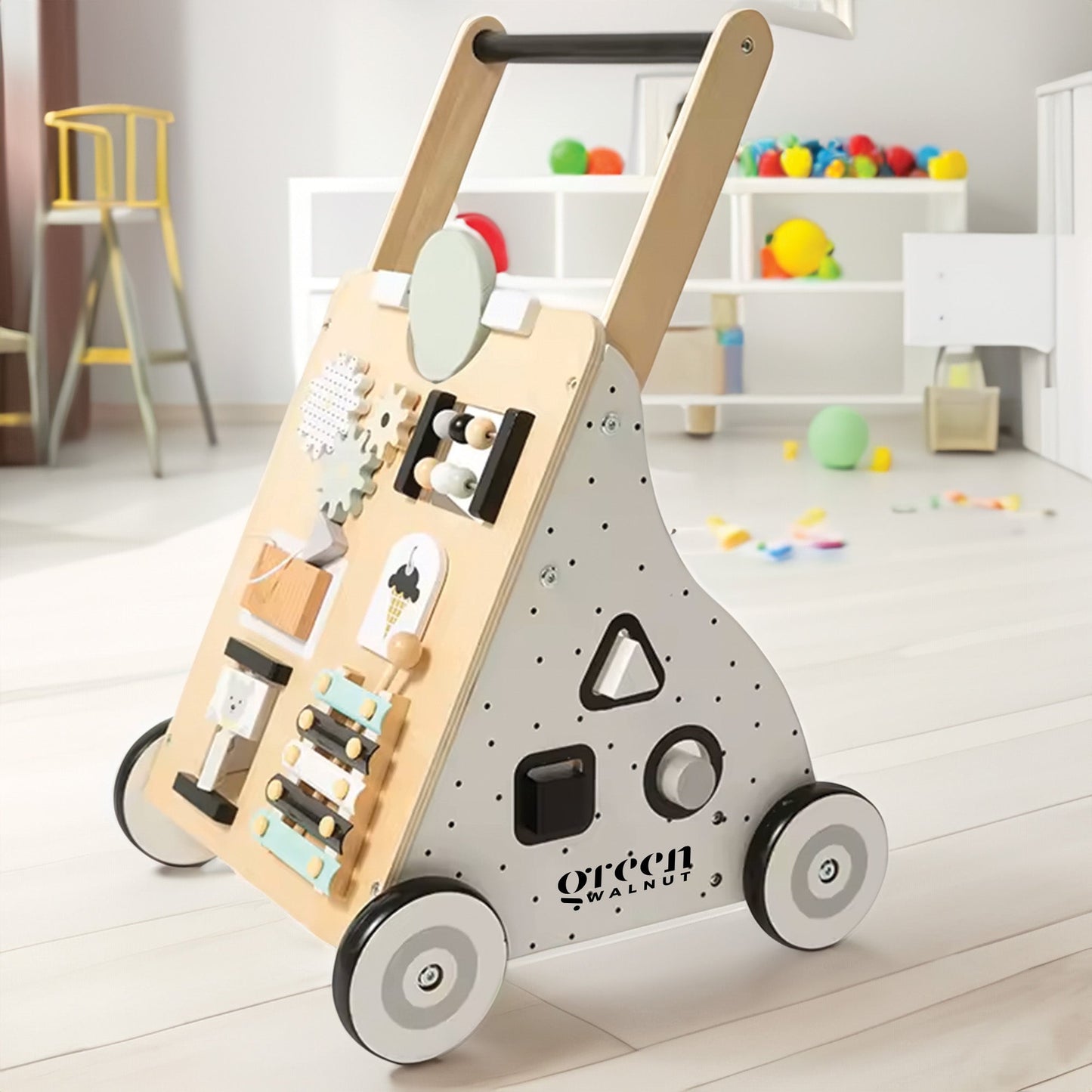 Wooden Activity Walker | Wooden Baby Walker | Toddler Walker