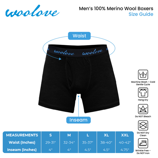 Men’s Merino Wool Boxer Briefs – Odour-Resistant Performance Underwear