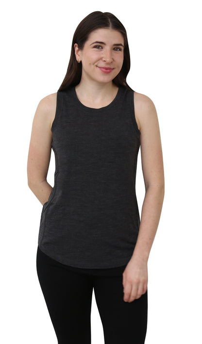Women’s Merino Wool Tank Top – Crew Neck Base Layer