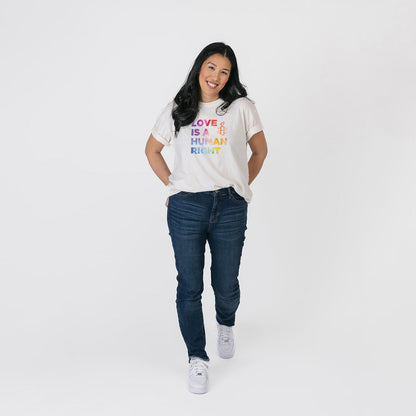 Organic Cotton Graphic Tee – Love Is a Human Right Collection