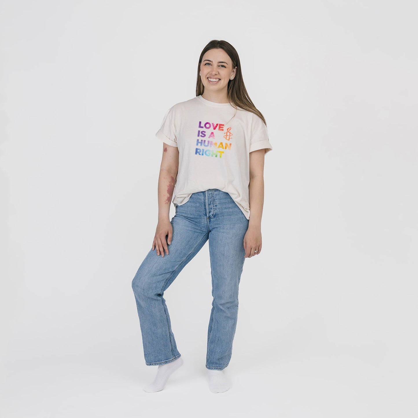 Organic Cotton Graphic Tee – Love Is a Human Right Collection