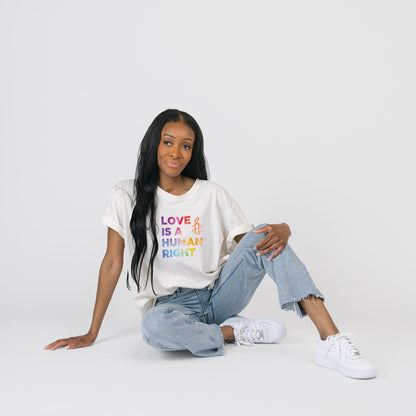 Organic Cotton Graphic Tee – Love Is a Human Right Collection