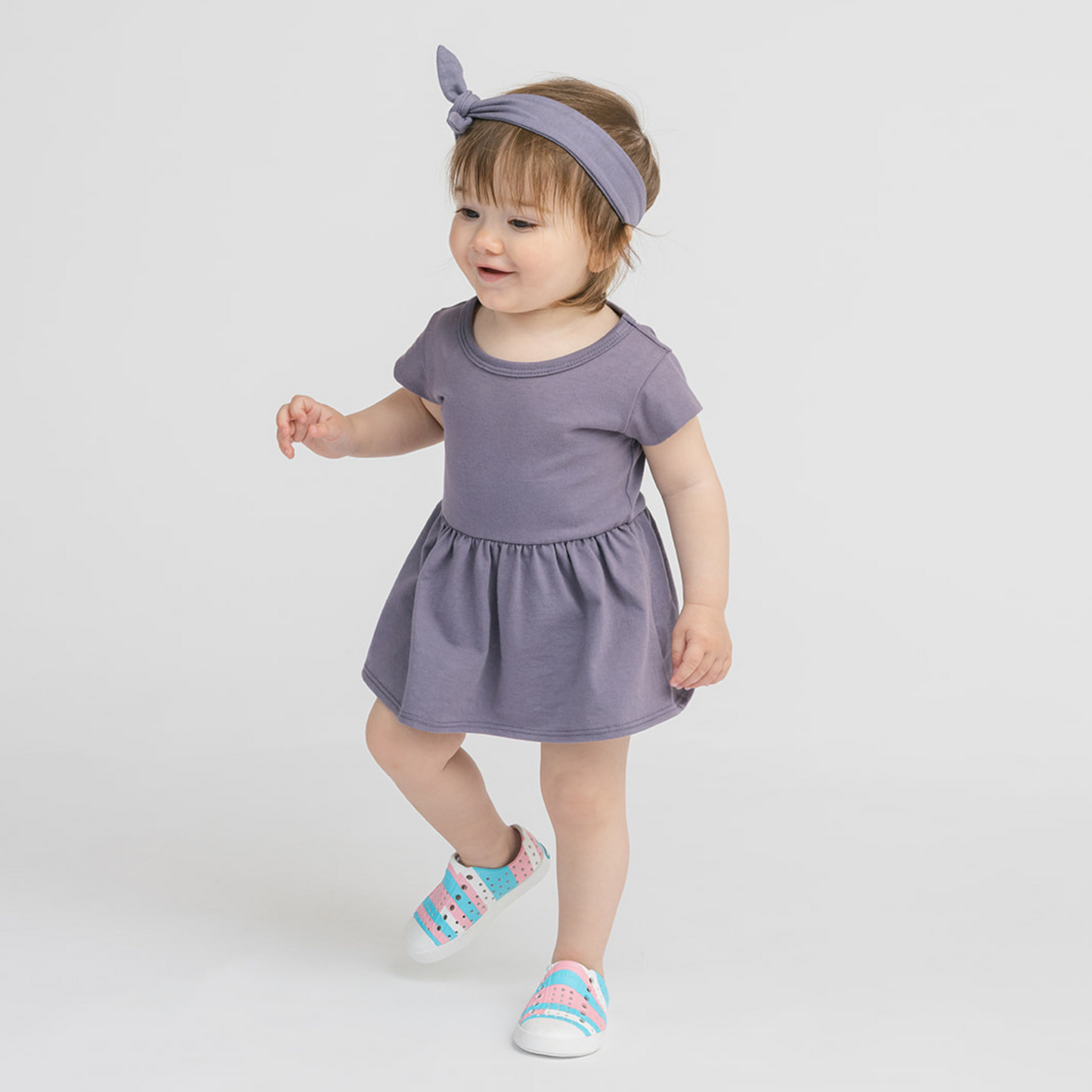 Organic Cotton Baby Dress Bodysuit – Cloud Collection