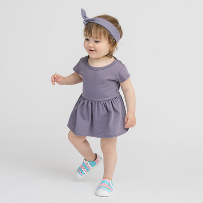 Organic Cotton Baby Dress Bodysuit – Cloud Collection