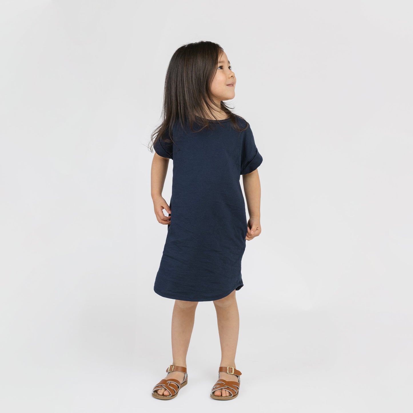 Organic Cotton Rolled Sleeve Dress – Cloud Collection