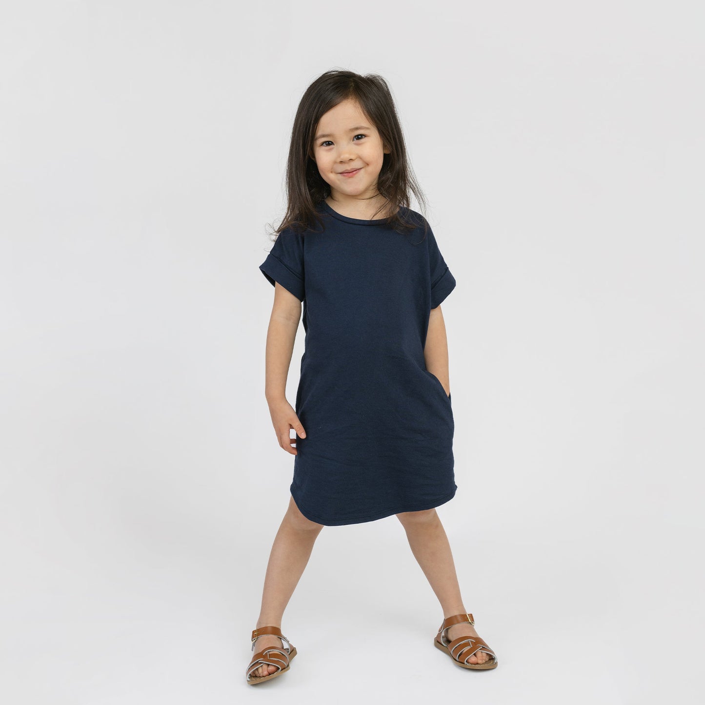Organic Cotton Rolled Sleeve Dress – Cloud Collection