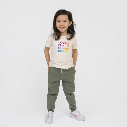Organic Cotton Kids Graphic Tee – Love Is a Human Right Collection