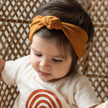 Modal Ribbed Turban Headwrap | Caramel