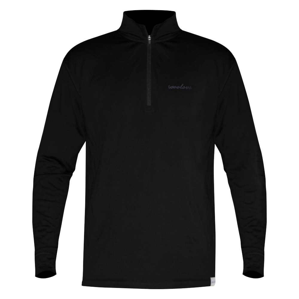 Men’s Merino Wool 1/4 Zip Baselayer Pullover – 190 GSM Midweight