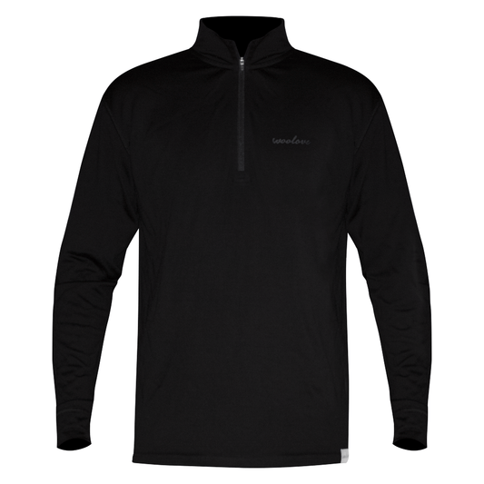 Men’s Merino Wool 1/4 Zip Baselayer Pullover – 190 GSM Midweight