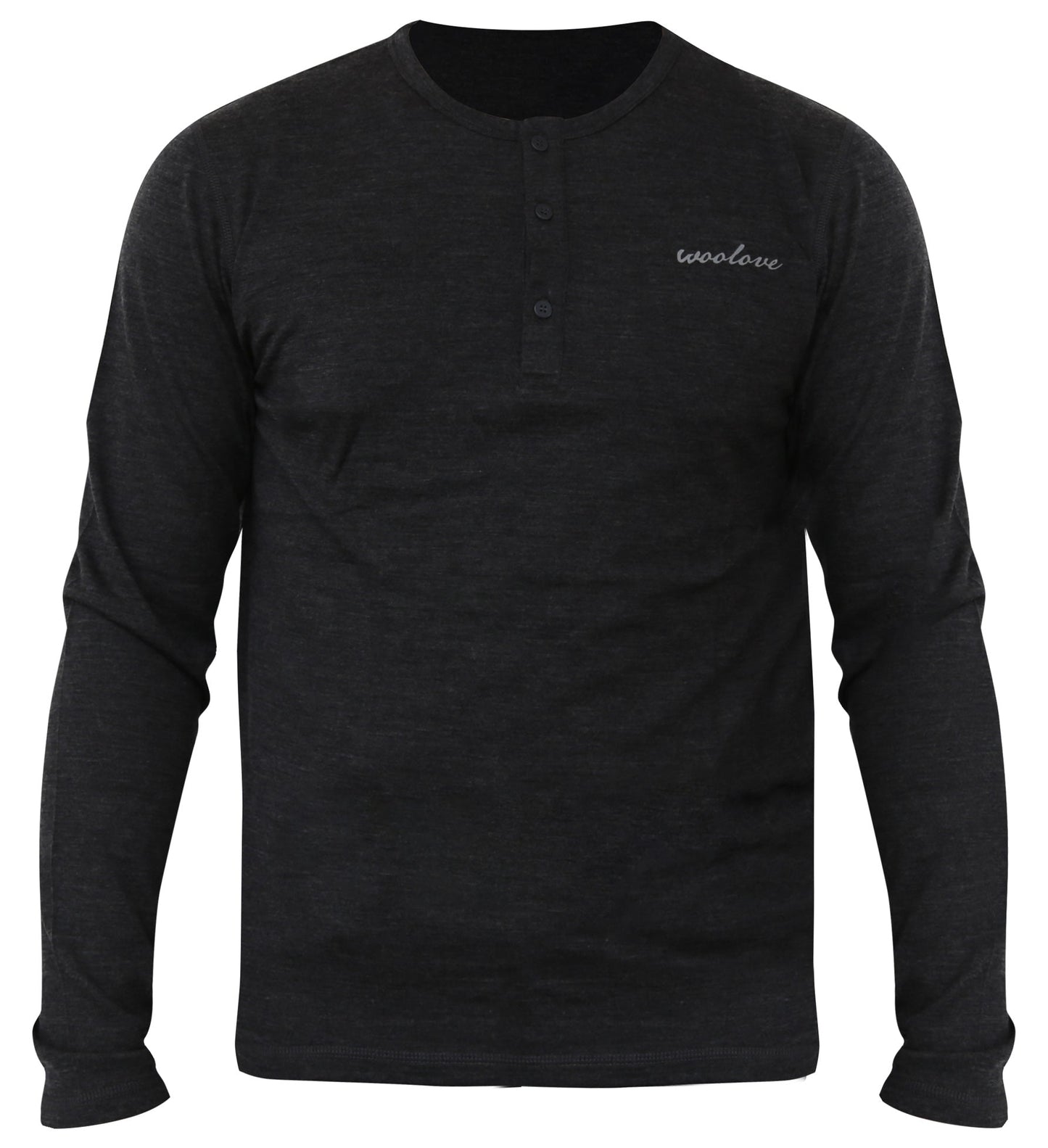 Men’s Merino Wool Long Sleeve Henley – 190 GSM Midweight