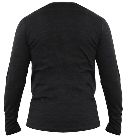 Men’s Merino Wool Long Sleeve Henley – 190 GSM Midweight