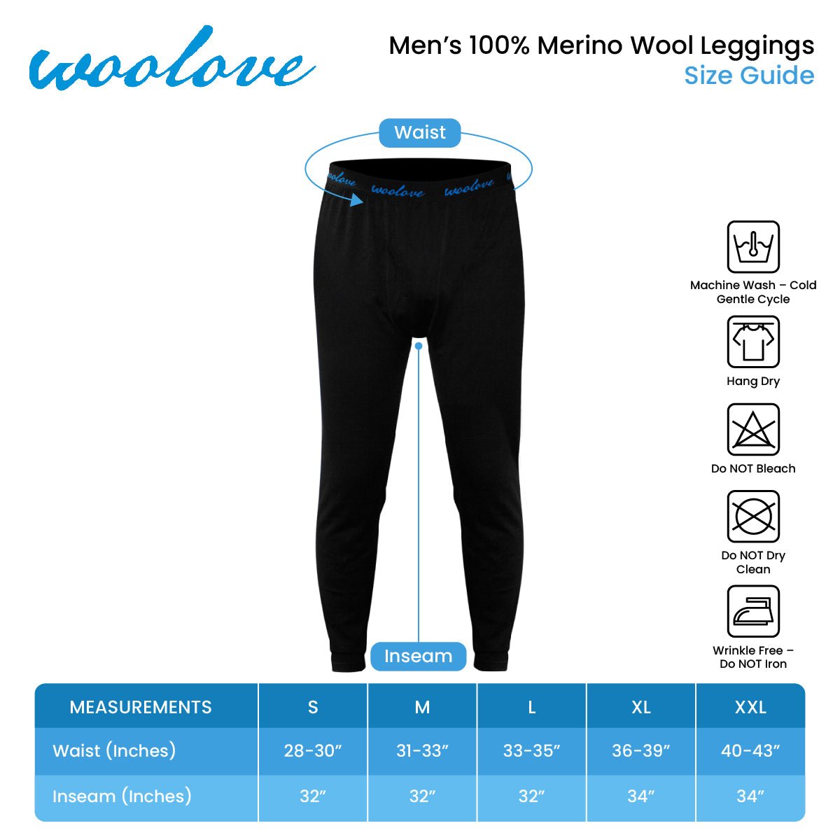 Men’s Merino Wool Thermal Leggings + Beanie Set