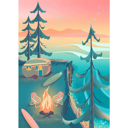 Coastal Camping | Eco-Friendly 1000-Piece Puzzle for Adults | Designed in Canada by Capri Sadler | Best Rated Finds