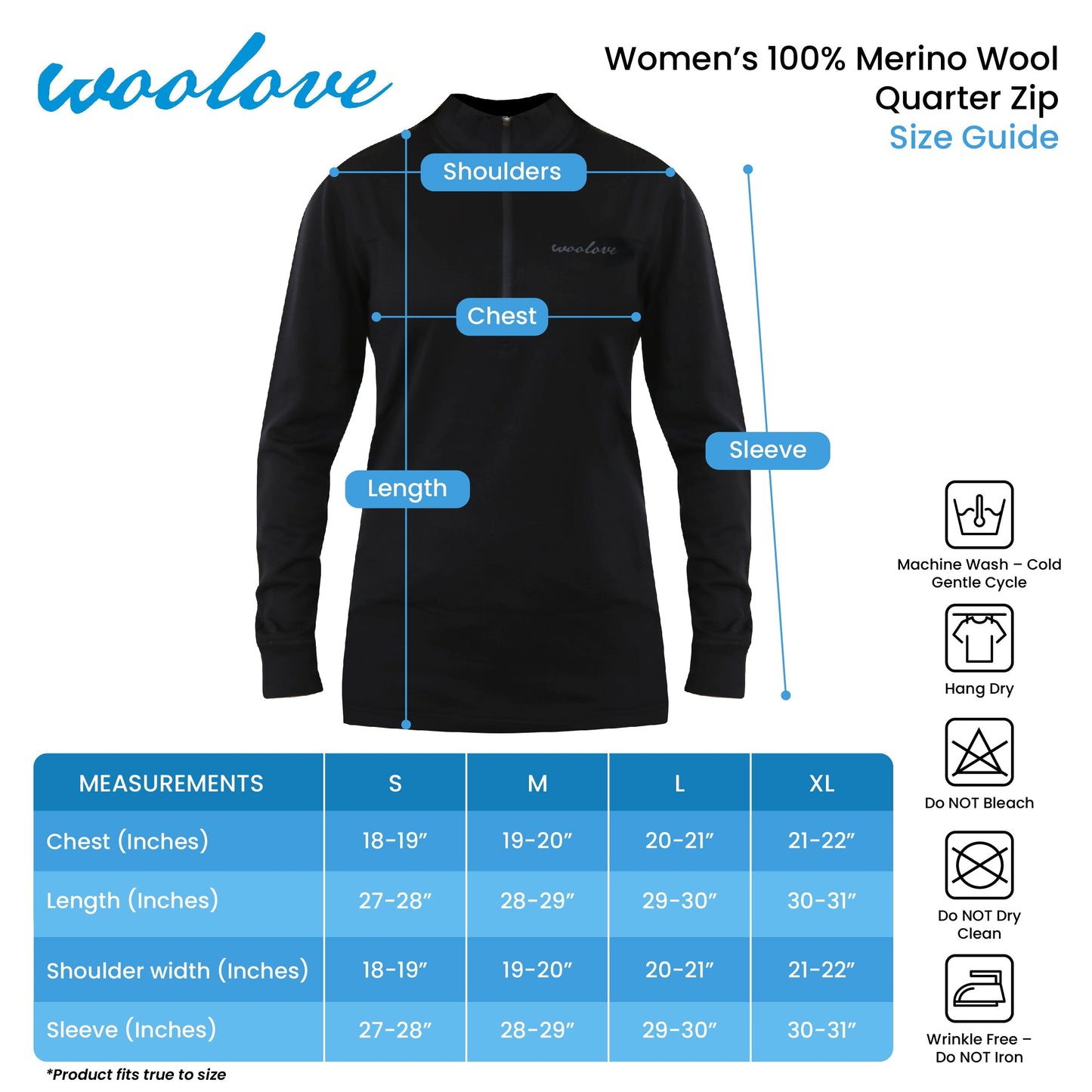 Women’s Merino Wool 1/4 Zip Pullover – 190 GSM Lightweight Layer